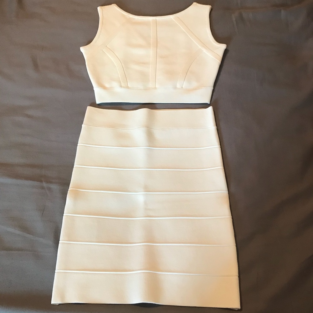 BCBG MaxAzria 2 piece skirt and top bandeau set